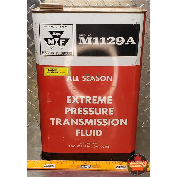 OIL TIN : Massey Ferguson All Season Extreme Pressure Transmission Fluid (12-3/4"H x 8-1/2"W x 5-1/2