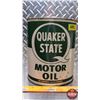 Image 2 : OIL TIN : Quaker State Motor Oil (8"H x 6-1/4"Dia) (SEE PICS!)