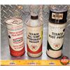 Image 1 : Texaco Trio : Rust Proof (Full), Super Motor Detergent (Full) & Windshield Washer (8"H Tallest) (SEE