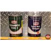 Image 2 : Texaco Tin Pair : Super Motor Detergent (Full) & Texamatic Type F (Largest Measures : 4-1/2"H x 3"Di