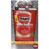 Image 1 : OIL TIN : Texaco White Naphtha Lead-Free Gasoline (10-1/2"H x 4-1/4"W x 4-1/4"H) (SEE PICS!)
