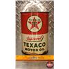 Image 4 : OIL TIN : Improved Texaco Motor Oil (5-1/2"H x 4"Dia) (SEE PICS!)