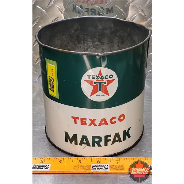 OIL TIN : Texaco MARFAK (6-1/2"H x 6"Dia) (SEE PICS!)