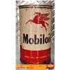 Image 4 : OIL TIN : Mobiloil (Full) (6-1/2"H x 4"Dia) (SEE PICS!)