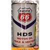 Image 2 : OIL TIN : Pacific 66 HDS Motor Oil ( 6-1/2"H x 4"Dia) (SEE PICS!)