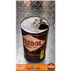 Image 7 : OIL TIN : Veedol Motor Oil (Black/Orange) (6-3/4"H x 4"Dia) (SEE PICS!)