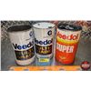 Image 1 : Veedol Oil Tin Trio : Super & Multi-Grade (2) (6-3/4"H x 4"Dia) (SEE PICS!)