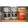 Image 4 : Veedol Oil Tin Trio : Super & Multi-Grade (2) (6-3/4"H x 4"Dia) (SEE PICS!)
