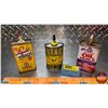 Image 1 : PRETROLIANA TIN TRIO : Liquid Wrench, Stag Gun Oil & Gunk Super Oil (Largest Measures : 5-1/2"H x 2-