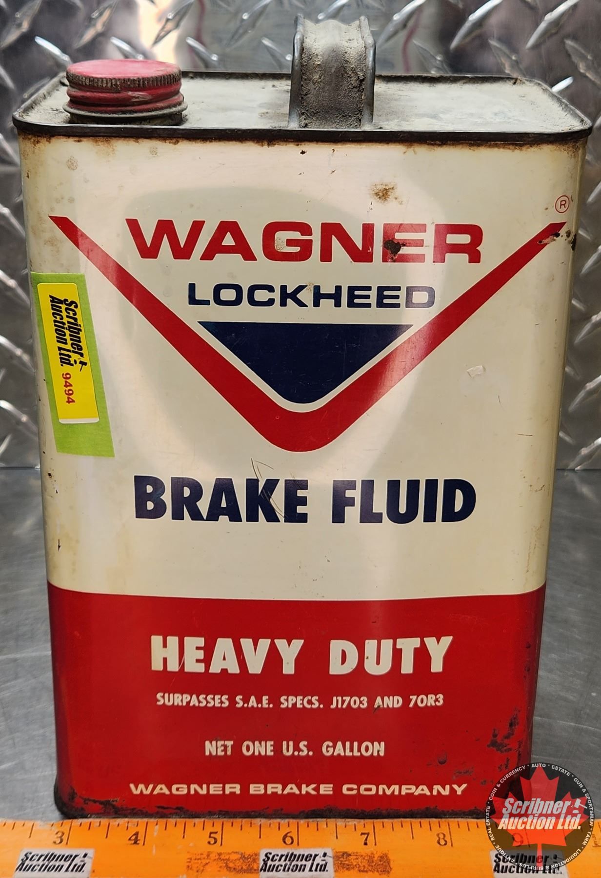 OIL TIN : Wagner Lockheed Brake Fluid (10-1/2