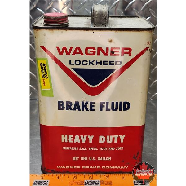 OIL TIN : Wagner Lockheed Brake Fluid (10-1/2"H x 6-1/2"W x 4-1/4"D) (SEE PICS!)