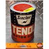 Image 1 : OIL TIN : Sinclair TENOL Motor Oils (Cardboard) (5-3/4"H x 4"Dia) (SEE PICS!)