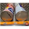 Image 6 : Woodward's Oil Tins (2) : All Season & Super Duty ( 6-3/4"H x 4"Dia) (SEE PICS!)