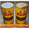 Image 1 : OIL TINS (2) : Shaler New Improved Rislone Engine Treatment (6-1/2"H x 4"Dia) (SEE PICS!)