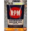 Image 1 : OIL TIN : RPM Motor Oil (6-3/4"H x 5"W x 2-1/2"D) (SEE PICS!)