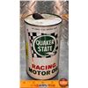 Image 1 : OIL TIN : Quaker State Racing Motor Oil (6-3/4"H x 4"Dia) (SEE PICS!)
