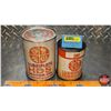 Image 1 : LUBRIPLATE TINS (2) : Super HDS Motor Oil (Cardboard) & SMP Lubricant (Both Full) (Largest Measures 