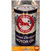 Image 1 : OIL TIN : Genuine Red Ram Motor Oil (Full) (6-1/2"H x 4"Dia) (SEE PICS!)