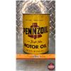 Image 2 : OIL TIN : PENNZIOL Motor Oil (Cardboard) (5-1/2"H x 4"Dia) (SEE PICS!)