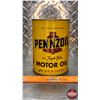 Image 4 : OIL TIN : PENNZIOL Motor Oil (Cardboard) (5-1/2"H x 4"Dia) (SEE PICS!)