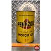 Image 2 : OIL TIN : PENNZOIL Motor Oil (6-3/4"H x 4"Dia) (SEE PICS!)