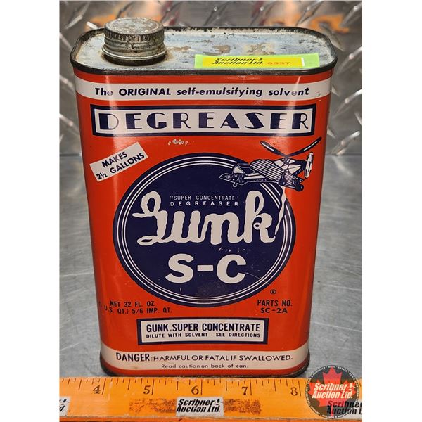 OIL TIN : Gunk S-C Degreaser (7-1/2"H x 4-1/2"W x 2-1/2"D) (SEE PICS!)