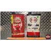 Image 2 : ESSO OIL TINS (2) : IOSOL & Marvelube Outboard (8-1/2"H x 4-1/2"W x 2-1/2"D) (SEE PICS!)