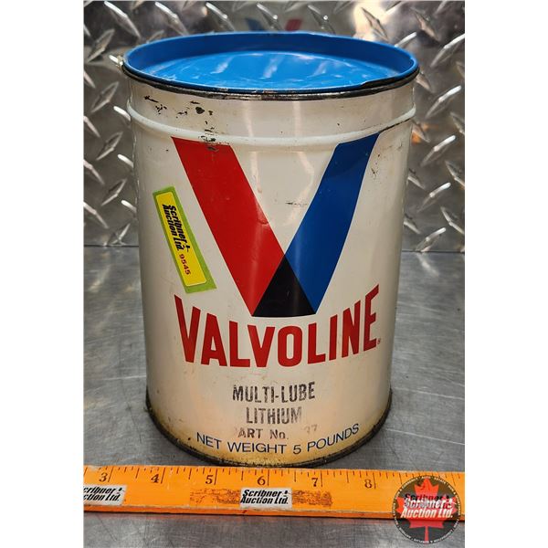 OIL TIN : Valvoline Multi-Lube (Full) (7-1/2"H x 5-1/2"Dia) (SEE PICS!)