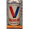 Image 2 : OIL TIN : Valvoline Motor Oil (Full) (6-1/2"H x 4"Dia) (SEE PICS!)