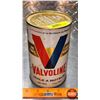 Image 1 : OIL TIN : Valvoline Motor Oil (Cardboard & Full) (6-1/2"H x 4"Dia) (SEE PICS!)