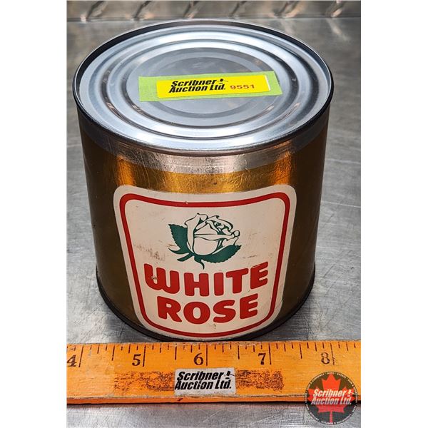 OIL TIN : White Rose (Cardboard) (4"H x 4"Dia) (SEE PICS!)