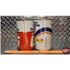 Image 3 : GULF OIL TINS (2) : Automatic Transmission Fluid & Gulfpride Multi-G Motor Oil ( 6-1/2"H x 4"Dia) (S