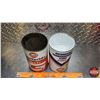 Image 7 : GULF OIL TINS (2) : Automatic Transmission Fluid & Gulfpride Multi-G Motor Oil ( 6-1/2"H x 4"Dia) (S
