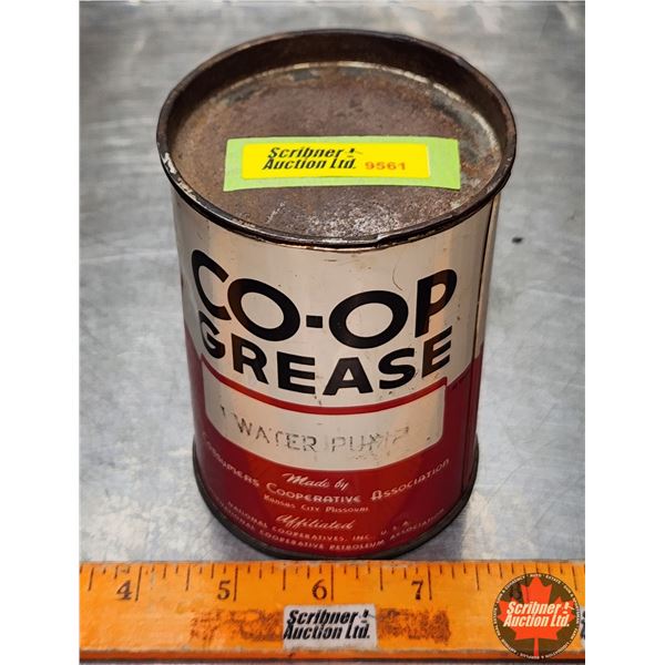 OIL TIN : CO-OP Grease "Water Pump" (Full) (4-3/4"H x 3-1/2"Dia) (SEE PICS!)