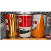 Image 3 : CO-OP OIL TIN TRIO : MG Motion Oil, Heavy Duty Oil & Motor Oil (6-1/2"H x 4"Dia) (SEE PICS!)