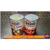 Image 1 : CO-OP OIL TINS (2) : Circle Three Lubricant & Double Circle Motor Oil (Both Cardboard)(5-1/2"H x 5-3