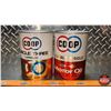Image 2 : CO-OP OIL TINS (2) : Circle Three Lubricant & Double Circle Motor Oil (Both Cardboard)(5-1/2"H x 5-3