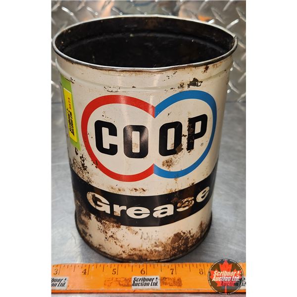 OIL TIN : CO-OP Grease (7-1/2"H x 5-3/4"Dia) (SEE PICS!)