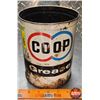 Image 1 : OIL TIN : CO-OP Grease (7-1/2"H x 5-3/4"Dia) (SEE PICS!)