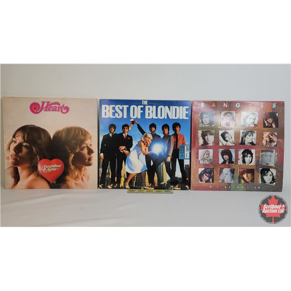 RECORD ALBUMS (3): - HEART "Dreamboat Annie" - THE BEST OF BLONDIE - BANGLES "Different Light" (SEE 