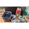 Image 1 : tote of christmas lights bulbs glass bulbs and gift bags