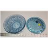 Image 2 : Blue glass serving dish, w/ lid - 7.5" across