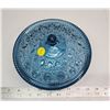 Image 4 : Blue glass serving dish, w/ lid - 7.5" across