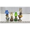 Image 1 : 4 Minature assorted oil lamps - glass, etc.