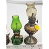 Image 2 : 4 Minature assorted oil lamps - glass, etc.