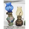 Image 3 : 4 Minature assorted oil lamps - glass, etc.