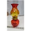 Image 2 : Scarlet red glass oil lamp