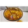 Image 4 : Marigold carnival glass large punch bowl, and cups