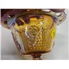 Image 4 : Marigold/amber carnival glass grape candy dish