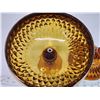 Image 3 : Amber depression glass candy dish - 12"H